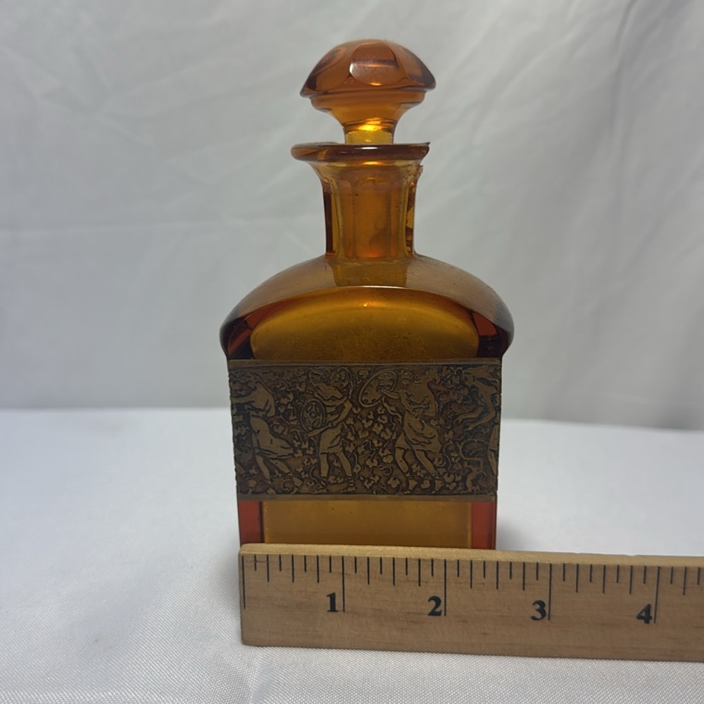 Moser Signed Art Nouveau Amber Glass Decorative Bottle - Picture 13 of 14